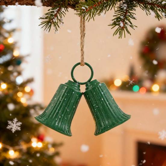 Christmas Bell Decoration Vintage Metal Jingle Bells Christmas Tree Hanging Ornaments for Door Wall Window Indoor Outdoor Decor