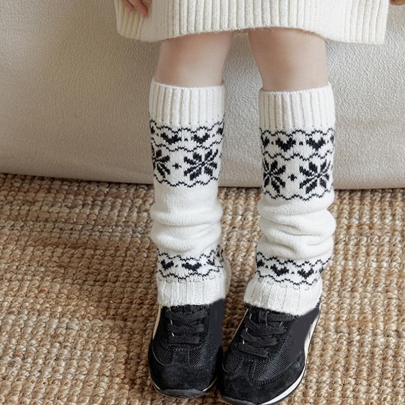 Kids Leg Warmers Socks Cover Stretchy Ribbed Design Cosy Warm Winter Socks For Girls Sweet Inspired Outfit