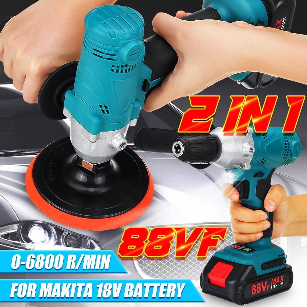 Trapano Elettrico 58 N.M Lucidatrice Cordless Macchina per Lucidare Auto 88VF Coppia 58 N.M Luce LED Per Batteria 18V 800W 2 IN 1