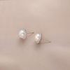 S925 Sterling Silver Pearl Flower Stud Earrings: Japanese Korean Style with Rhinestones for a Sophisticated, High-End Look
