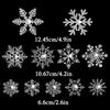 4pcs Glitter Snowflake Wall Sticker Window Clings Sparkling Window Clings Wonderland Decorations Window Stickers Snowflake Electrostatic Glass Sticker