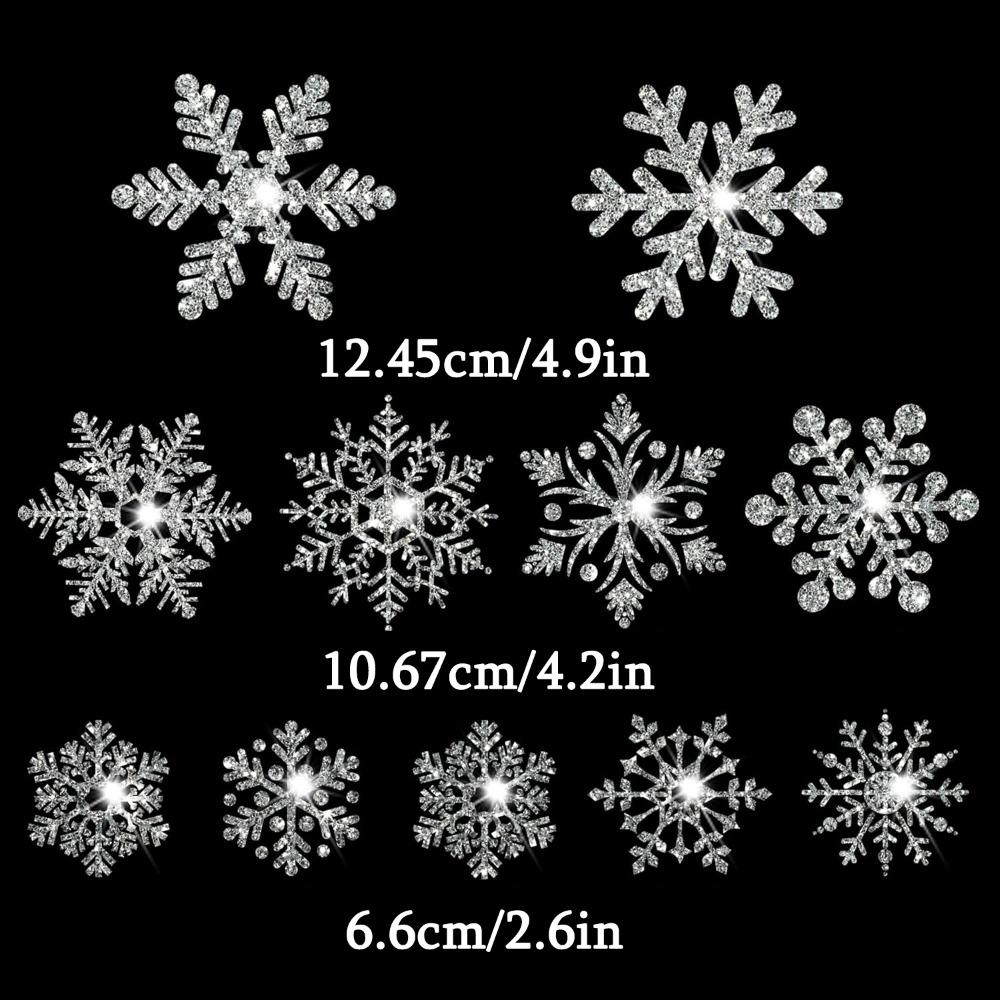 4pcs Glitter Snowflake Wall Sticker Window Clings Sparkling Window Clings Wonderland Decorations Window Stickers Snowflake Electrostatic Glass Sticker