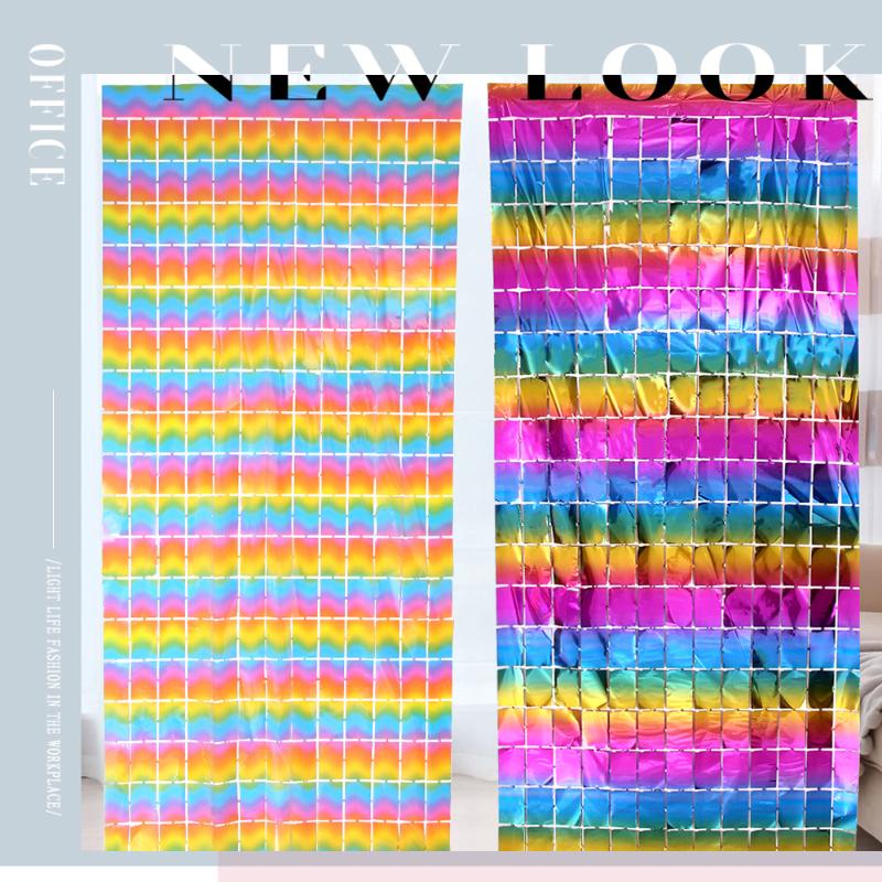 Party Party Colorful Square Rain Curtain Birthday Party Background Wall Decoration Square Rain Curtain
