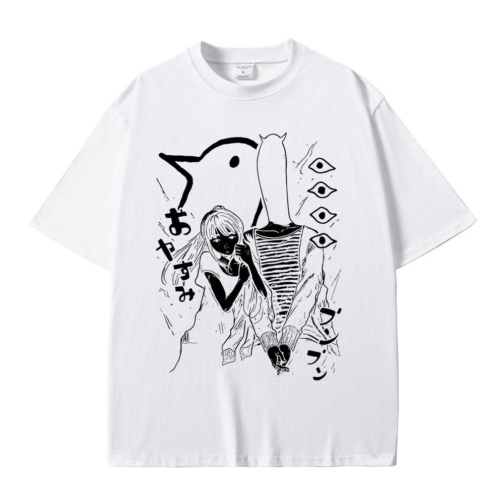 Anime Oyasumi Goodnight Punpun Graphic Tshirt Men Women Clothing Casual Cotton Vintage T Shirts Mens Manga Oversized Tshirts