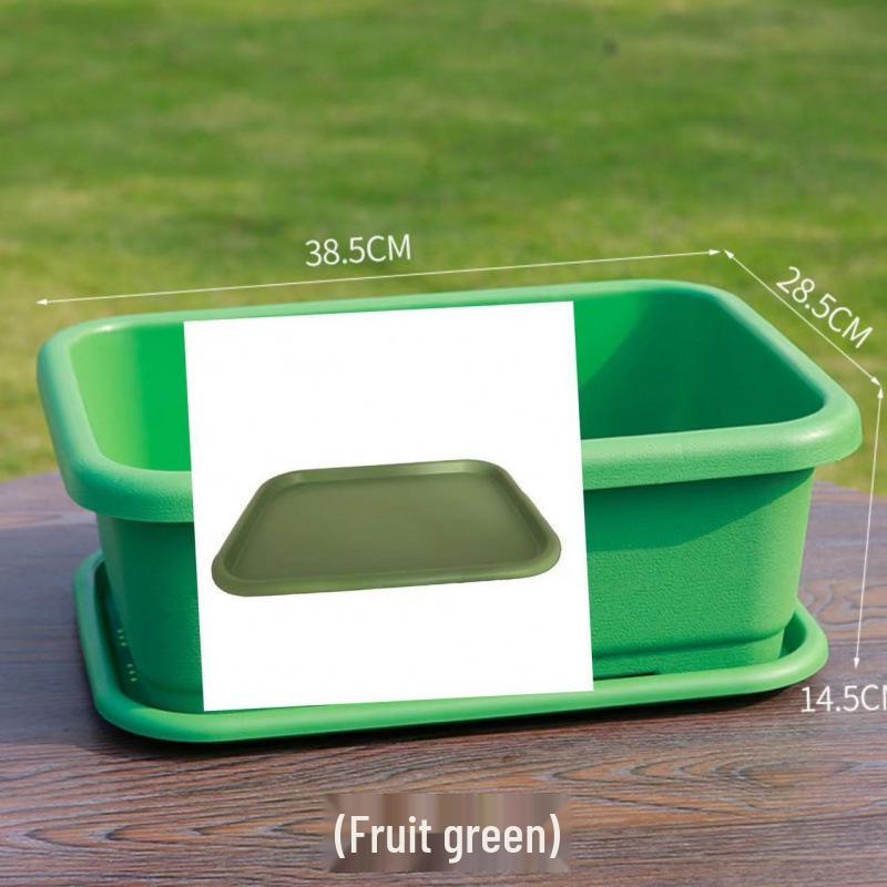 Durable Large Rectangular Plastic Vegetable Growing Pot for Balconies