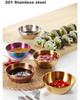 Stainless Steel Golden Sauce Dishes Appetizer Seasoning Serving Dishes Sets Tray Spice Plates Kitchen Tableware