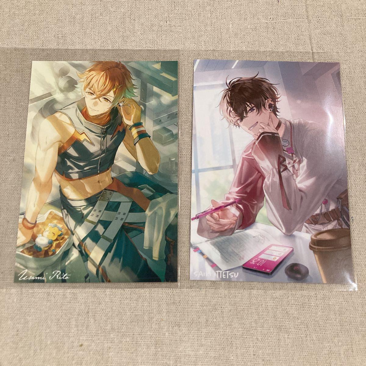 Used Nijisanji Otoani Postcard Usami Rito Saeki Ittetsu Rito Tetsu Set of 2