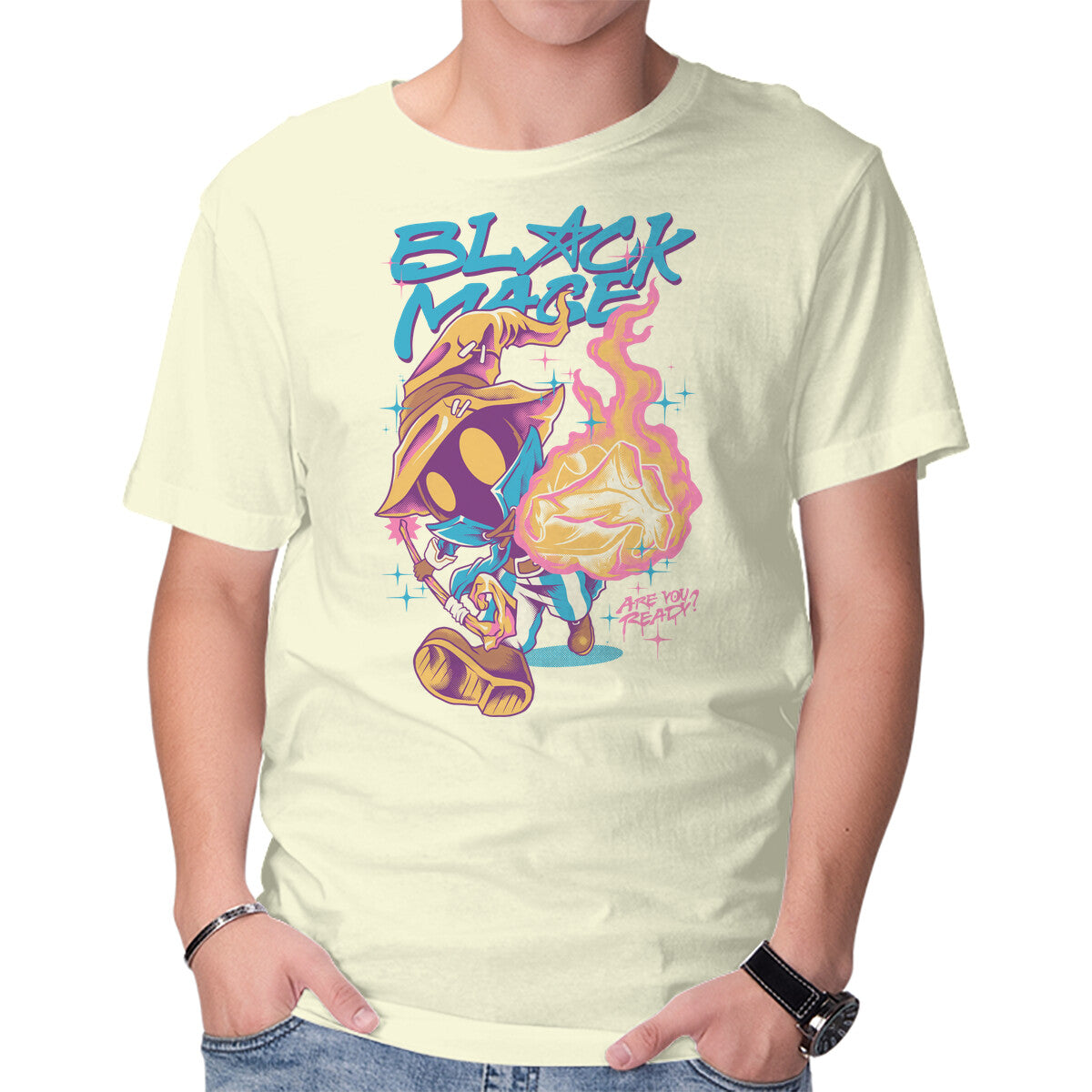 Unisex Crew Neck T-Shirt Darkness Mage Fire Graphic Short Sleeve Casual Tee XXXL