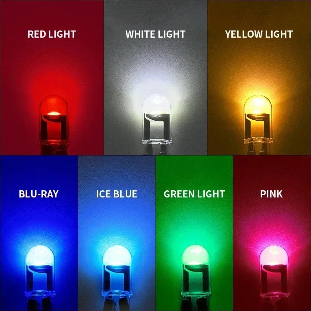 10x Newest W5W Led T10 Car Light COB Glass 6000K Auto Automobiles License Plate Lamp Dome Read DRL Bulb Style 12V