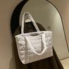 Große Kapazität Winter Schultertasche Damen Einfarbige Handtaschen Cott Lässige Shopper-Tasche Für Damen Fashi Oberer Griff Tasche bolsa