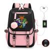 Personality Trend Cartoon Printing Double Shoulder College Style Student Leisure Schoolbag Multi-function Large Capacity