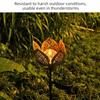 Lotus Shaped Solar Powered Lamp Iron Ground Plug Hollow Out Design Garden Decoration Lamp LED Flower Waterproof Street Lamp