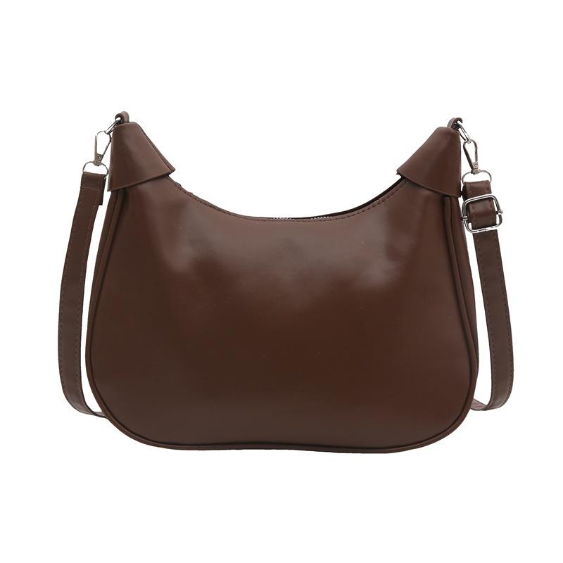 New Popular Versatile Underarm Bag Oil Wax Leather Trend Ins Shoulder Messenger Bag Autumn and Winter New Korean Women's Bag