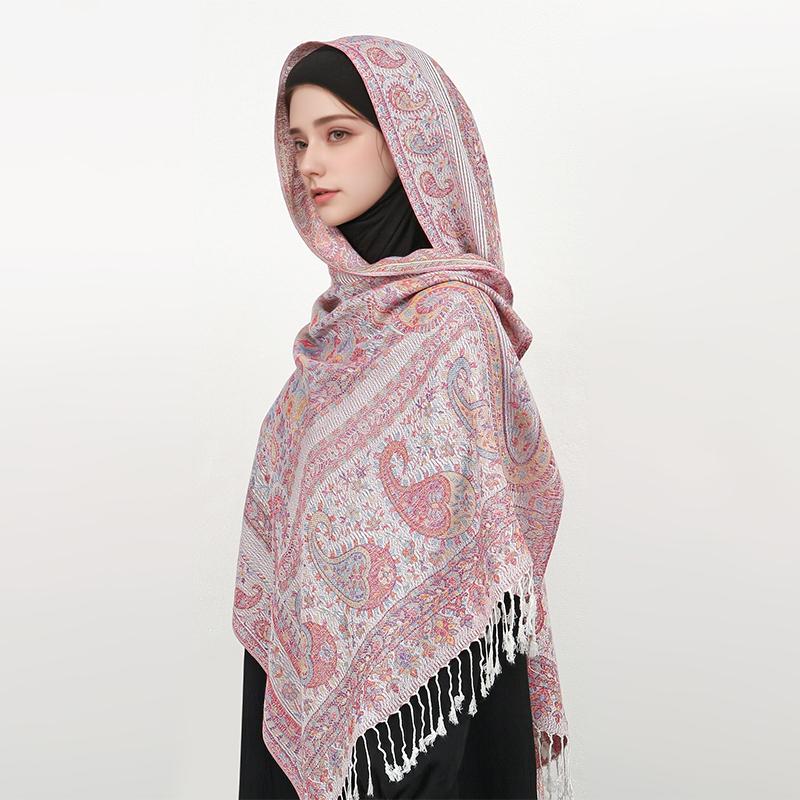 Sciarpa Pashmina Autunnale in Cashmere Donna Avvolgente Calda Sciarpe Invernali Stampa Disegno Foulard Femminile Stole in Cotone Sciarpa