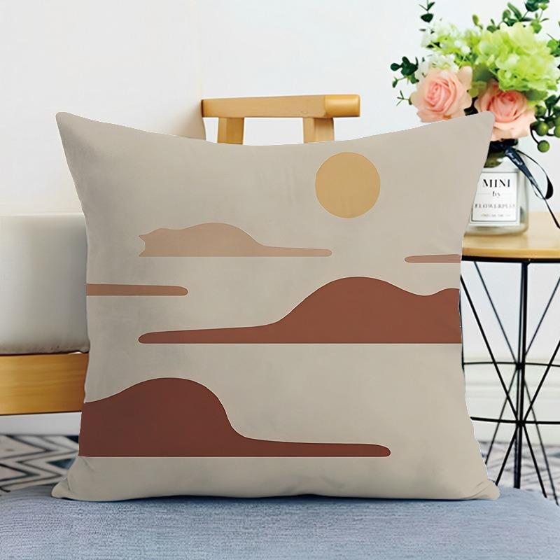 Simple Mountain Print Decorative Pillowcase Bedroom Living Room Square Cushion Pillowcase