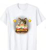 Unisex Y2K Aesthetic Harajuku Funny Peeking Burger Cat Meme T Shirt Cat in Burger Print Casual Tops Black Streetwear Daily Wear