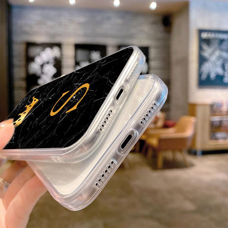 Gold Crown Letter Queen Case for iPhone 11 Pro X XS 12 Pro Max 13 Mini XR 14 Plus 8 7 6S SE 13 Silicone Cover Shell Funda