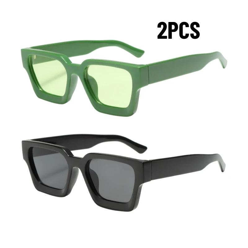 1PCS Fashion Square Women Luxury Sunglasses Retro Brand Designer Leopard Blue Green Sun Glasses UV400