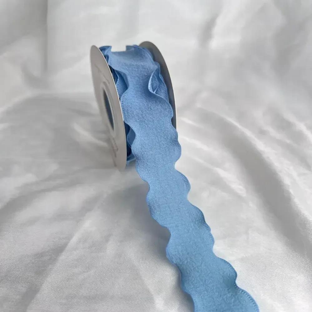 1PC 10 Yards Fishtail Yarn Ribbons 2.5cm Wave Edge Pleated Gifts Packaging Material Gift Wrapping Bouquets Chiffon Ribbon