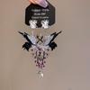 Silver Needle Rhinestone Crane Geometric Drop Earrings for Women