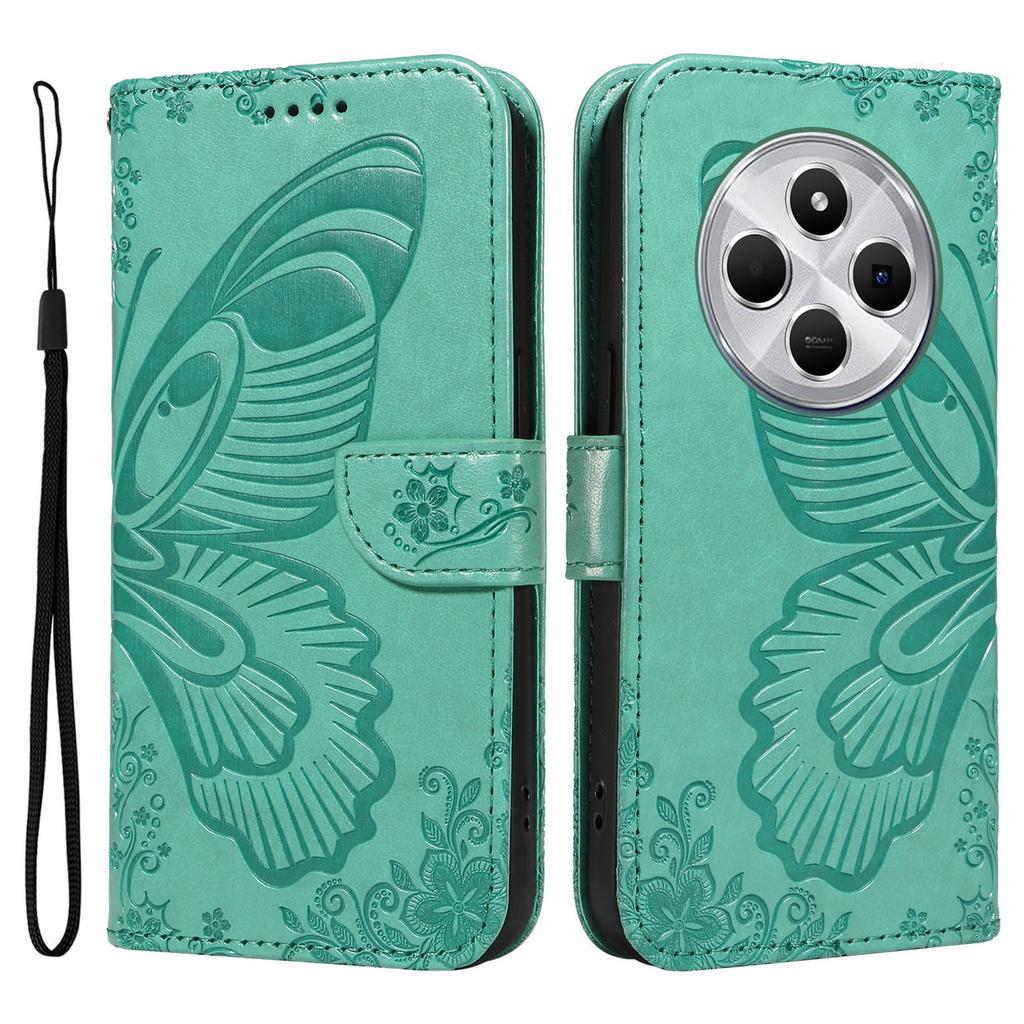 Etui dla Xiaomi Poco C75 4G/Redmi 14R 5G/14C 4G Wzór motyla Skórzany portfel Klapka Pokrowiec na telefon