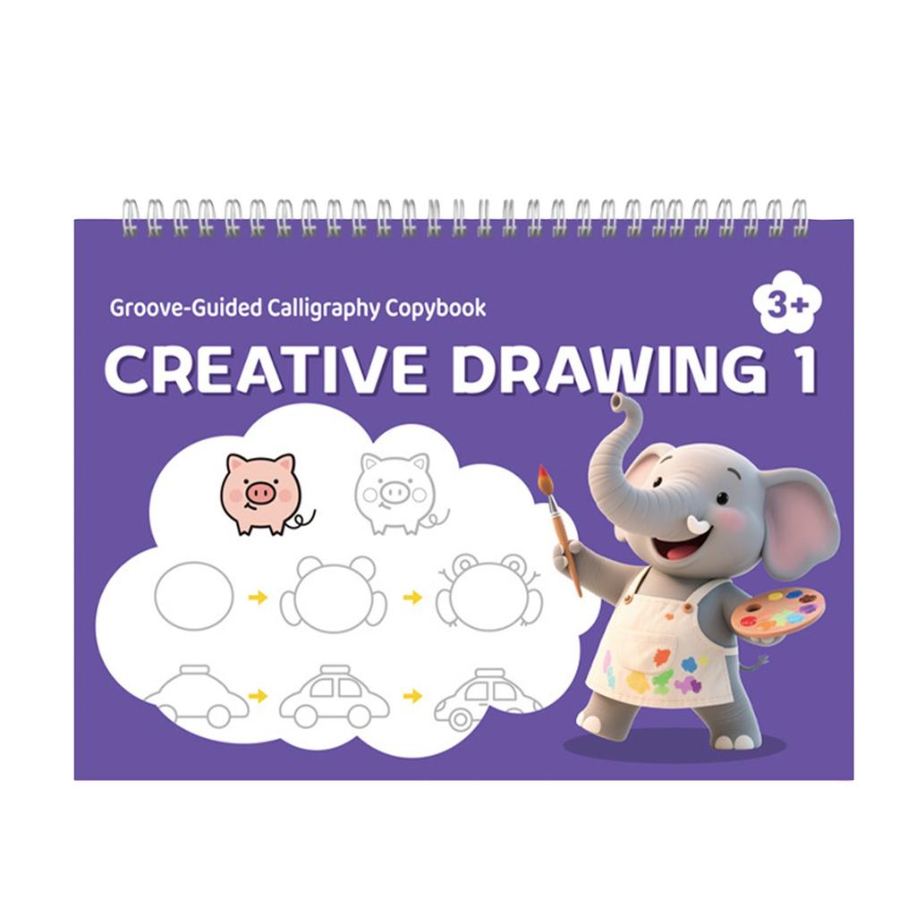 This Grooved Writing, Suitable For Children Aged 3-8, Features Deeply Grooved Writing Exercises—including Letter, Number, And Drawing Pract