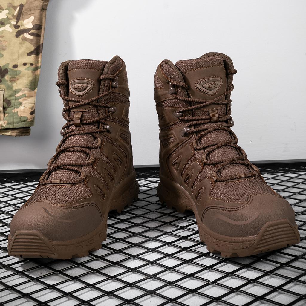 TUINANLE Man Safety Shoes Work Army Boots Breathable Slip Resistant Desert Climbing Hiking Shoes for Men