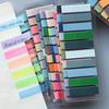 1000pcs European Retro Fluorescent PET Transparent Self-adhesive Notes, Color Coding Adhesive Markers, Rectangular, 28 Mixed Colors with Index Labels