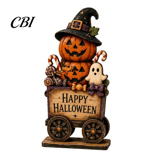 Vintage Haunted House Tiered Tray Decor Farmhouse Halloween Wooden Tabletop Decorations, Table Topper Signs, Spooky Decorative Storage Accessories