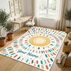 Sunburst Theme Soft Crystal Velvet Rug Custom Name & Text Print Non Slip Floor Rug for Bedroom Living Room