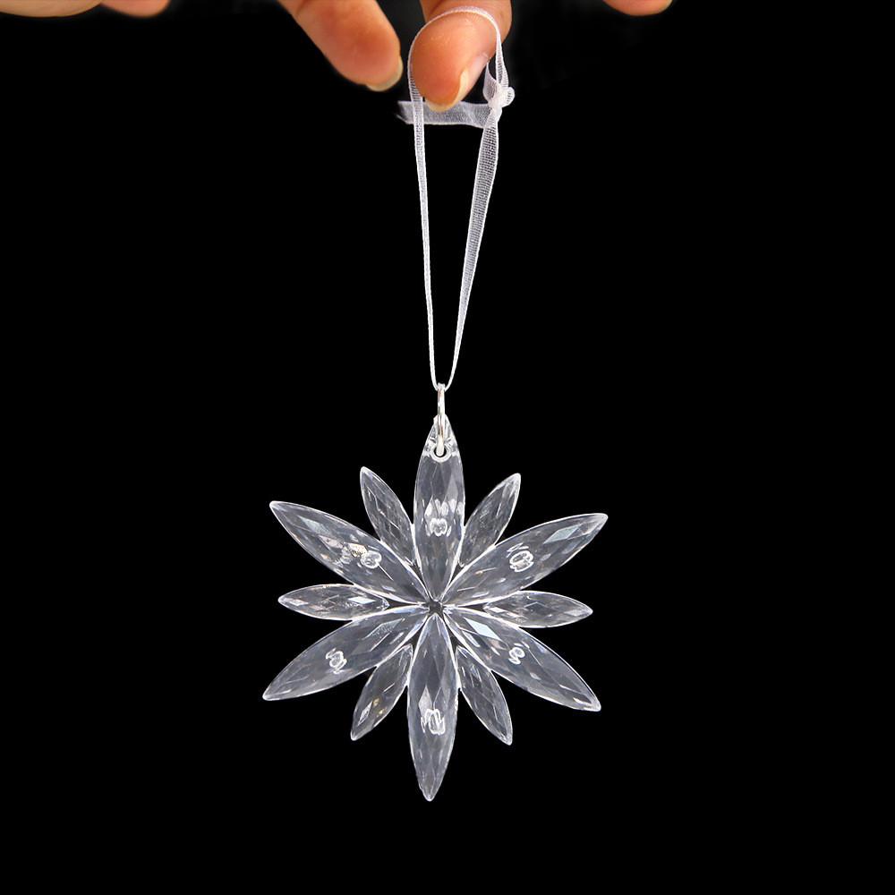 Elegant Snowflake Transparent Ornaments For Stunning Christmas Tree Decoration