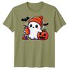 Halloween TShirt Ghost Pumpkin Iced Coffee Spooky Graphic Adults Kids Tee
