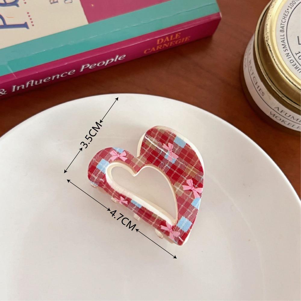 Bowknot Bow Hair Clip Mini Hair Claw Grid Pattern Hairpin Personalized Small Grab Clip  Female Style E