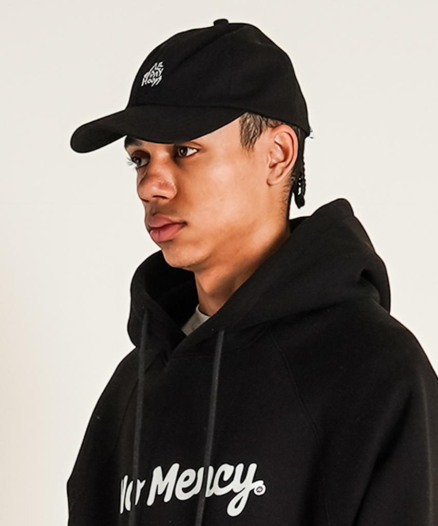 ALL DAY HOOPS Logo Embroidered Ball Cap Trash Black