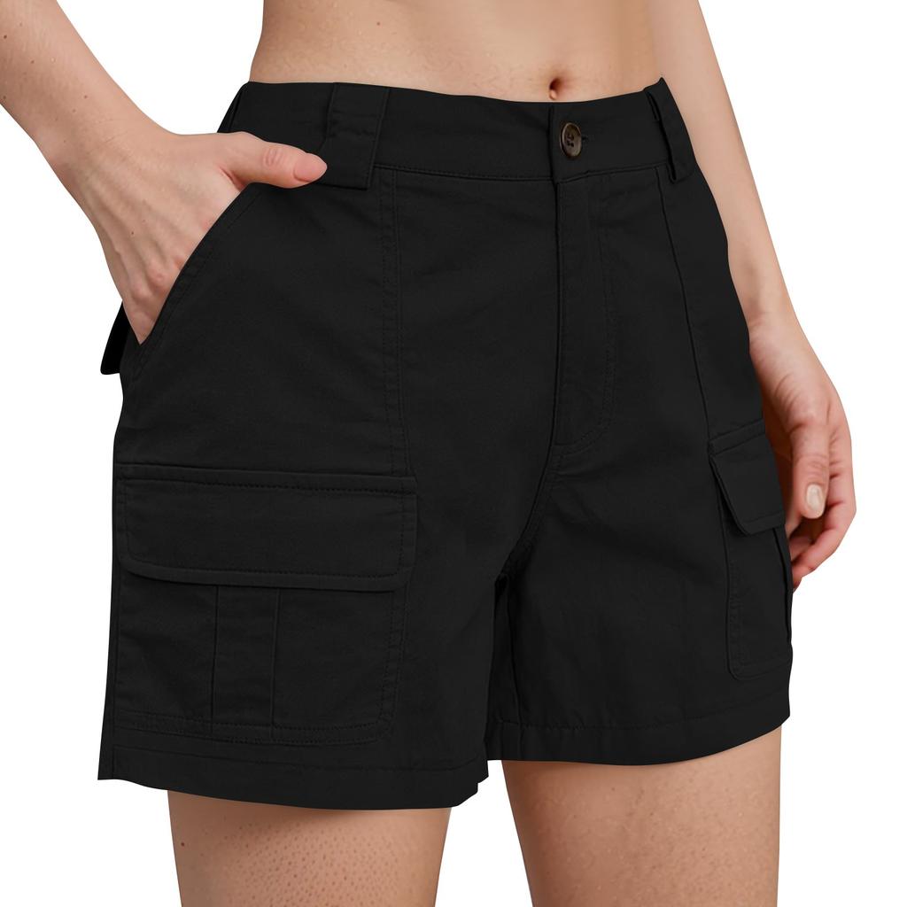 Bermuda Shorts For Women Cargo Shorts Elastic Waist Long Shorts For Summer Casual