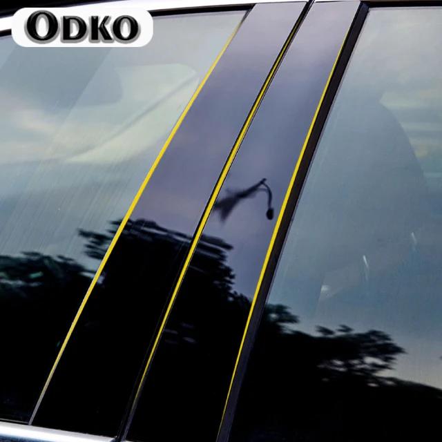 6Pcs Gloss Black Pillar Post Fit For Jeep Grand Cherokee 2011- Door Side Window Moulding BC Column Sticker Cover