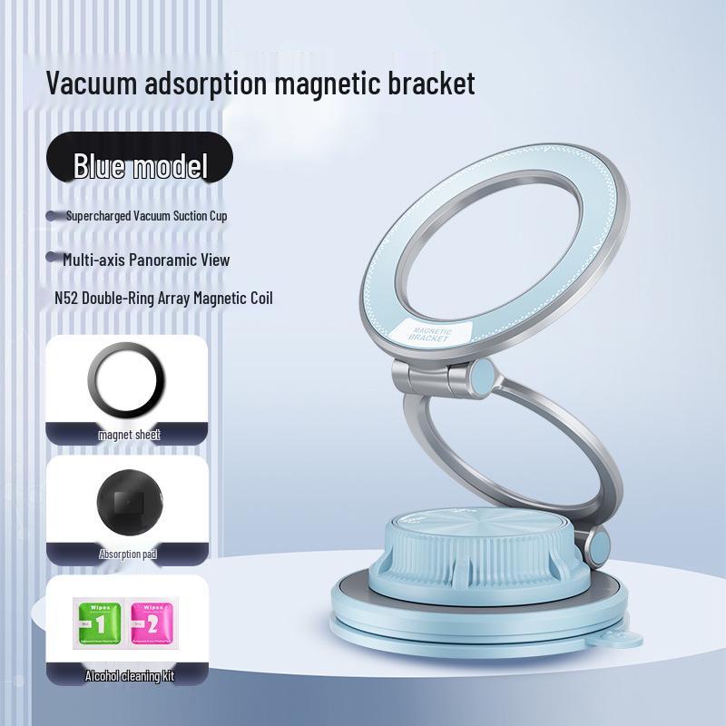 New Vacuum Suction Car Phone Holder with Folding Rotating Magnetic Mount