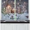 Christmas Theme Curtain Christmas Tree Bell Snowman Red and Green Matching Cloth Curtain for Bedroom Living Window High Shading