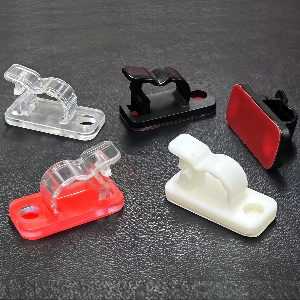 Adhesive Cable Management Clips - Nylon R-type Wire Holders
