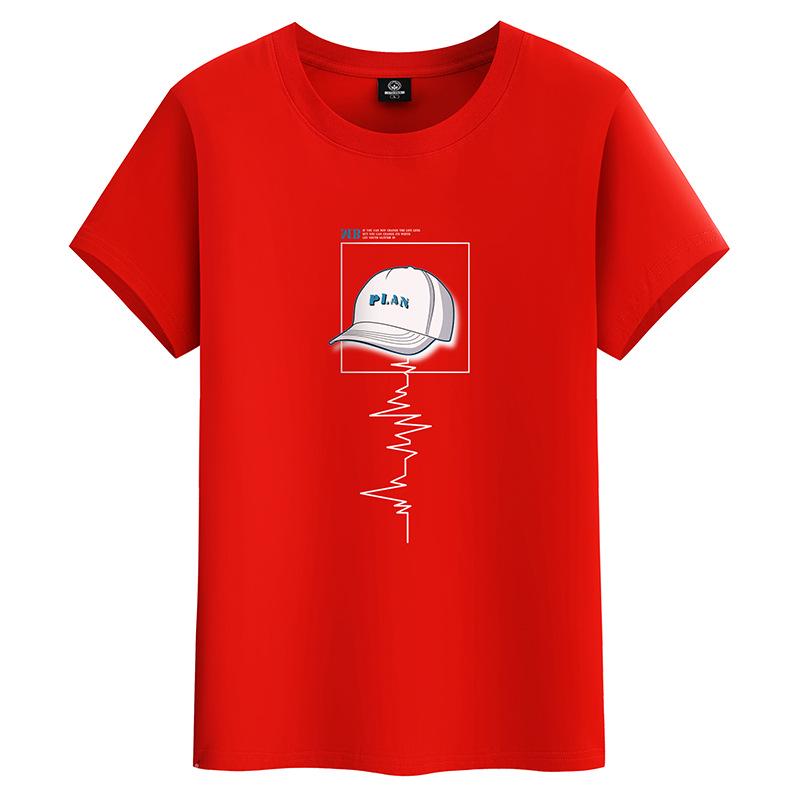 Camiseta de Algodón de Manga Corta para Hombre y Joven de Corte Holgado 2024