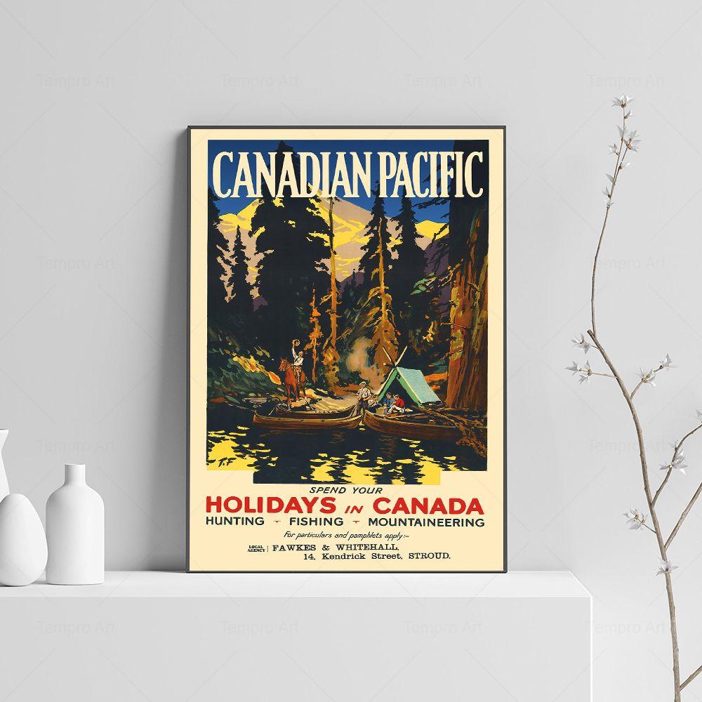 Travel City Landscape Vintage Poster Canada Spain French Italy Wall Art Canvas Painting Nordic Print Picture Living Room Decor