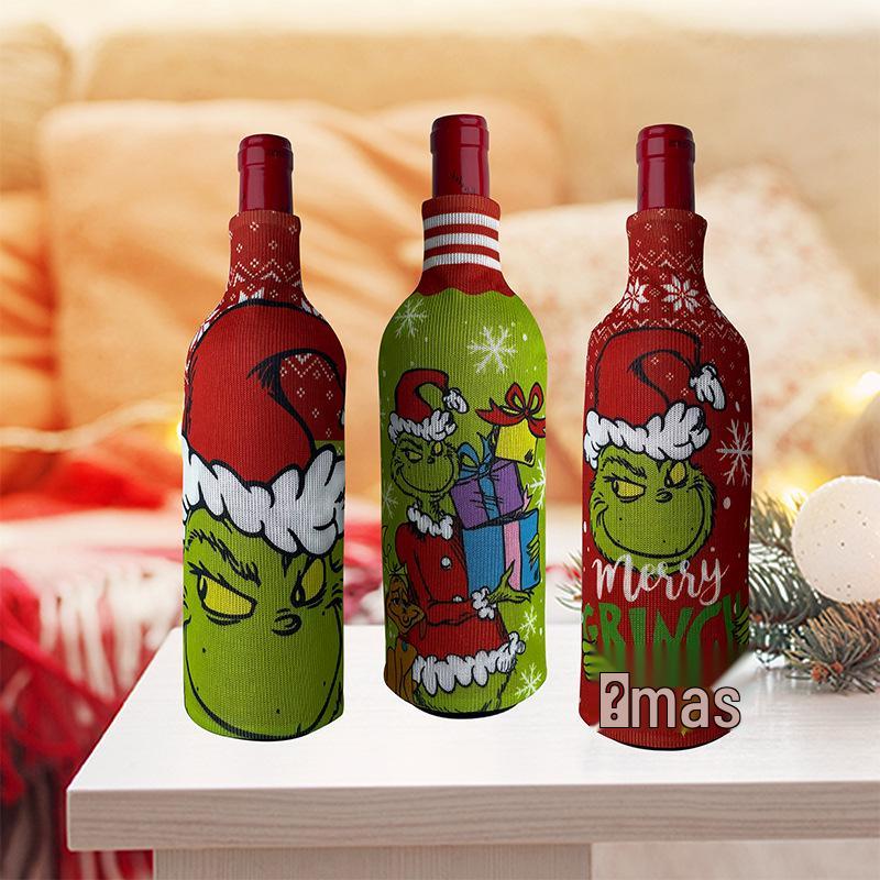 Grinch Wine Bottle & Champagne Cover for Christmas/New Year Hotel & Restaurant Decor