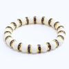 8mm White Porcelain Beads Rhinestone Bracelet: Trendy Unisex Wristband with Hand Rope