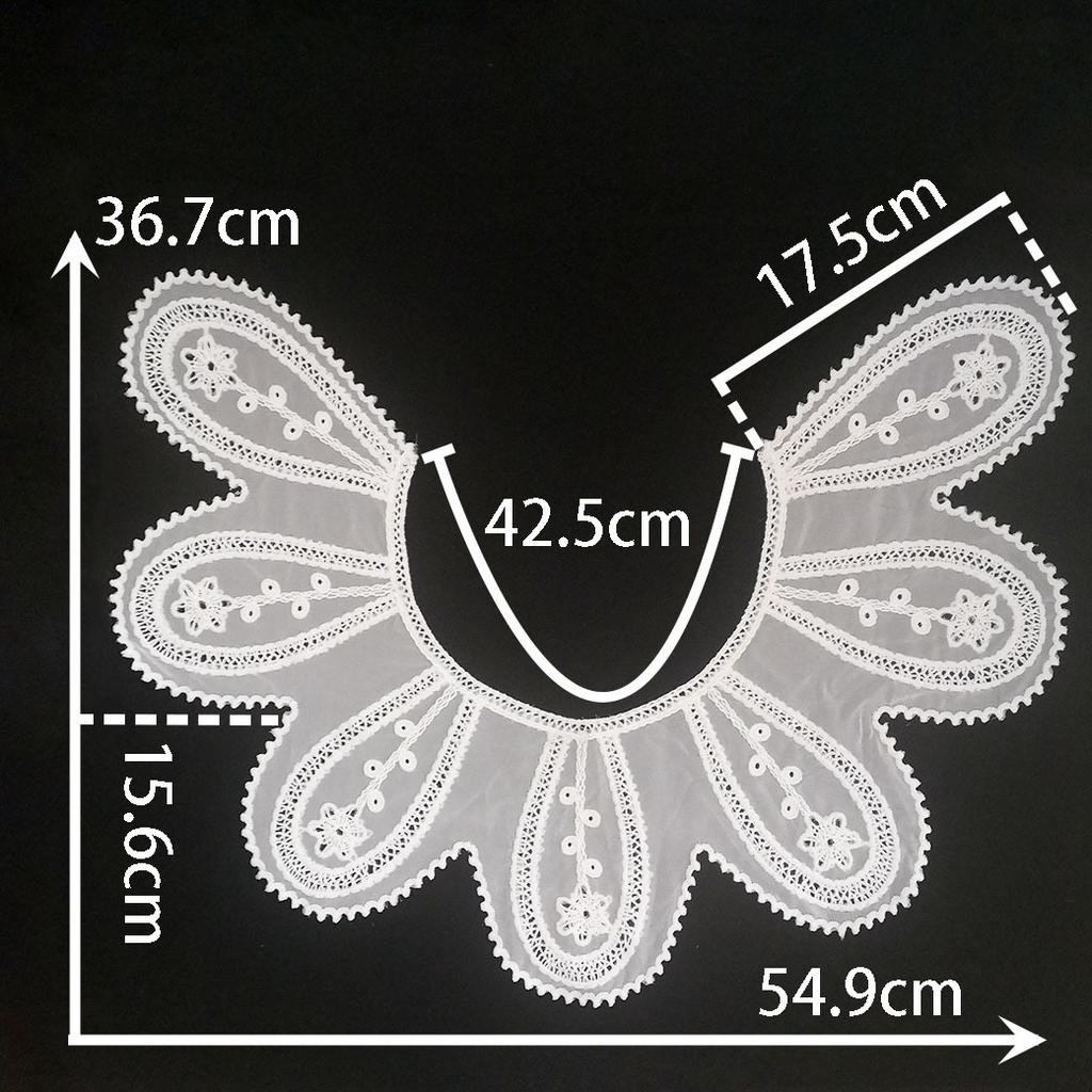 Black And White I Polyester Thorn Hollow Embroidered Collar-Shaped Sewing Lace Diy Decorative Cheongsam Dress Clothing Accessories Accessories