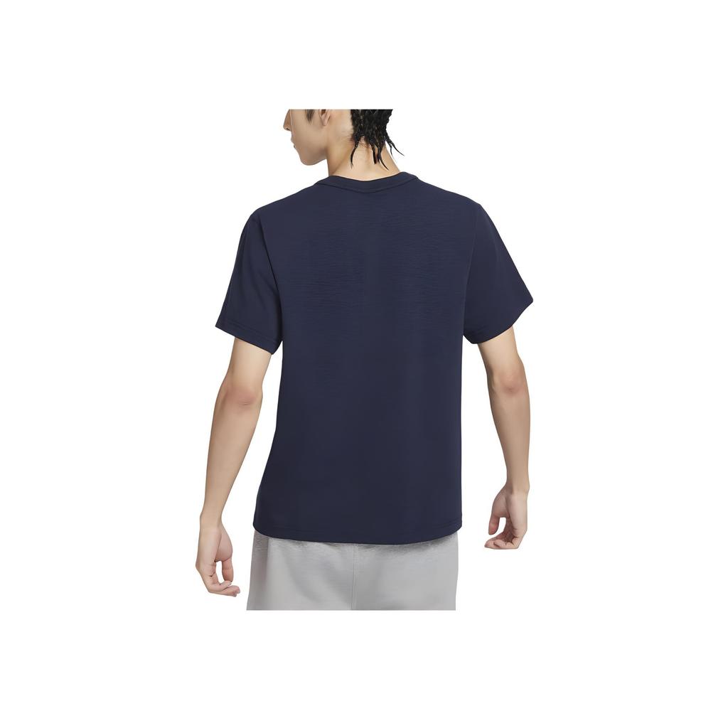 Nike Solid Color Casual Pullover Knit Crew Neck Short Sleeve T-Shirt Men Tops Navy-Blue FN2646-451