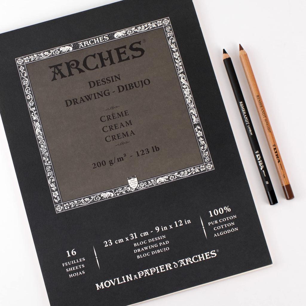 Arches Drawing 16 Sheets Pads, 200g/m², Cream, 23x31cm, (39574100)