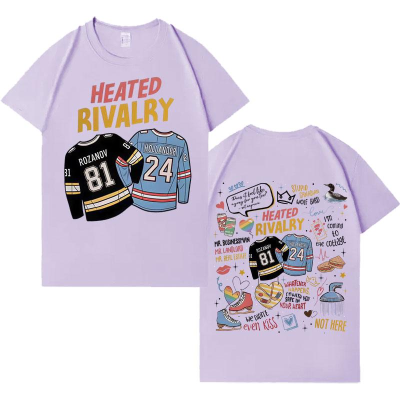 Heated Rivalry Shane Hollander Ilya Rozanov Trendy Graphic Tshrit Men Women Clothing Streetwear Tee Shrits Casual Short Sleeves
