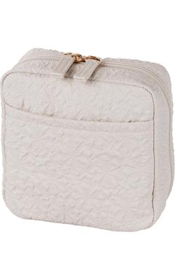 Choutrente Necessaire de Maquiagem Cosmética para Pode Ser Armazenada na Vertical Necessaire, Necessaire, Estojo, Mulheres, (Ecru em relevo)