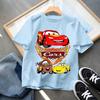 Hett 2026 Sommar Barn T-shirt Kortärmad Topp Tecknade Bilar Pixar Blixten McQueen Tryckt Pojkkläder Baby Toppar
