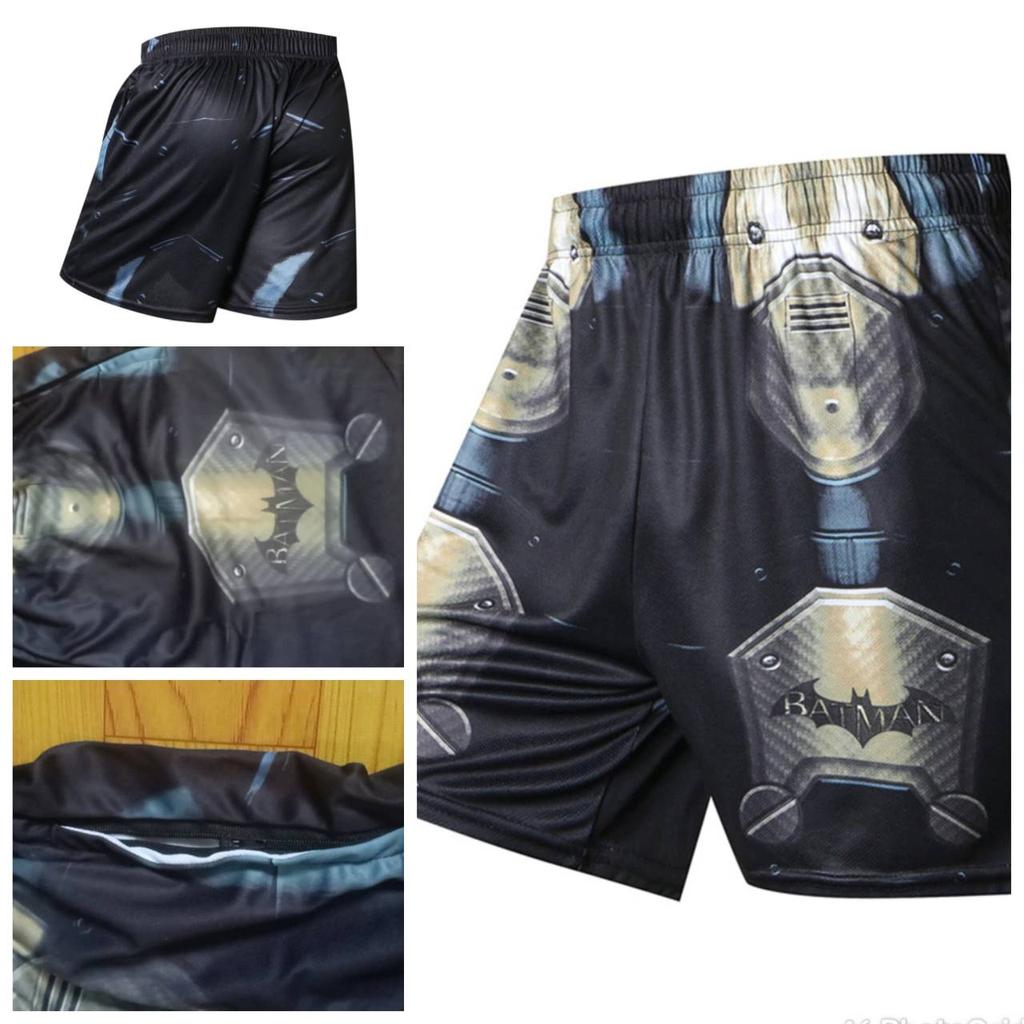 Boxing Shorts Men Gym Training Sport Kickboxing Fights Short Pant Super Hero 3D Pocket Zip Loose Fitness Running BJJ Mens Shorts